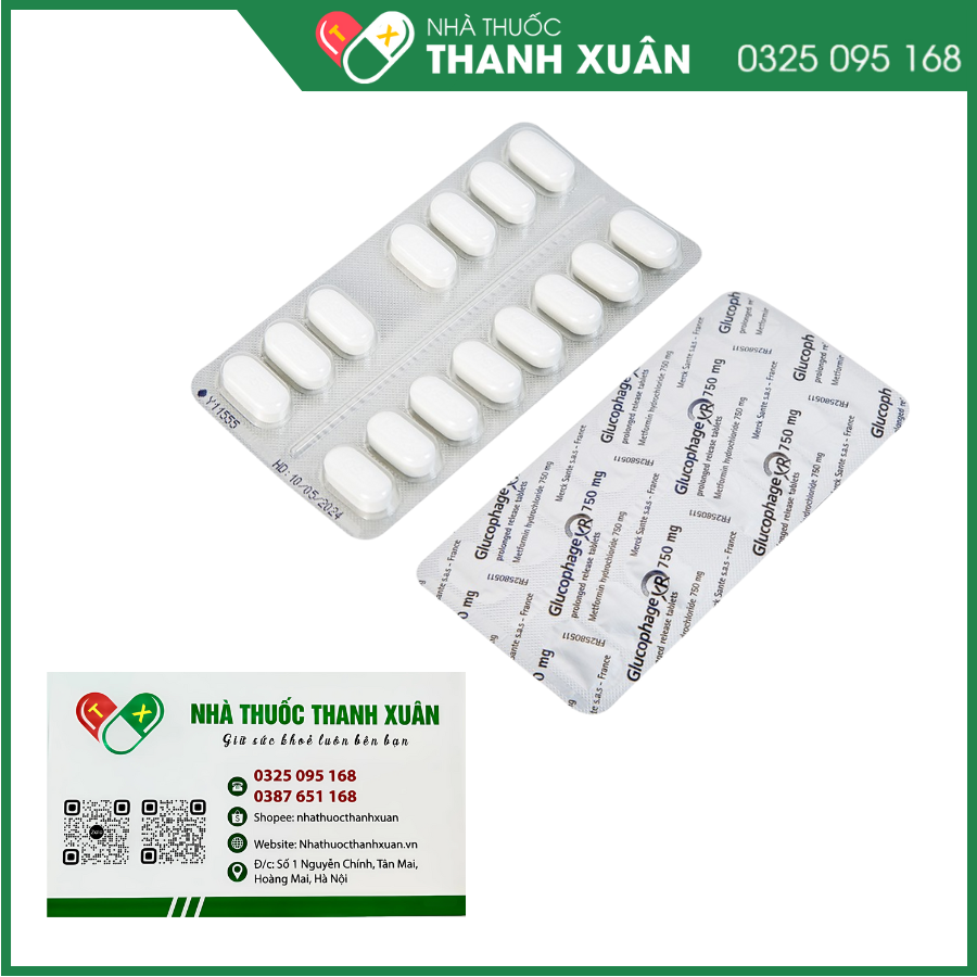 Glucophage XR 750mg điều trị tiểu đường tuýp II